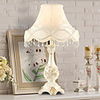European-Style Rustic Table Lamp With Carved Light Base