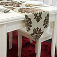 European Style Shallow Khaki High Density Jacquard Table Runner