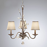 European Style Vintage 3 Light Chandelier Decorated With Crystal Leaves
