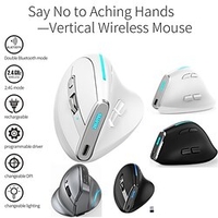 F-36 Ergonomic Vertical Mouse Right Left Hand 2.4GBT1BT2 Wireless Computer Gaming Mice Optical USB Mice for Computer Desktop