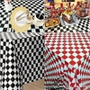 f1 racing black and white grid red and white grid rectangular tablecloth disposable thickened western restaurant party plastic tablecloth Lightinthebox