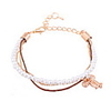 Fashion Butterfly Pendant Pearl Cord Bracelet