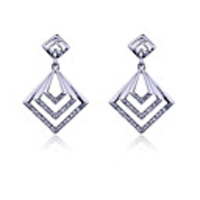 Fashionable Square Zircon Earrings(Assorted Colors)