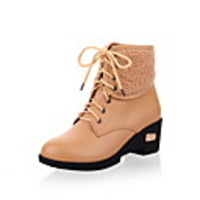 Faux Leather Chunky Heel Pumps Booties/Ankle Boots Casual Shoes(More Colors)