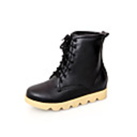 Faux Leather Flat Heel Booties/Ankle Boots Casual Shoes(More Colors)