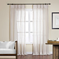 Flaxen Stripe Jacquard Polyester Sheer Curtain Panel
