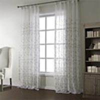 Floral Country Embroidery Sheer Curtain Panel