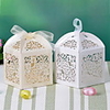 Flower Design Laser Cut Box With Ribbon(More Colors)-Set of 12