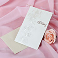 Flower Design Wedding Invitation - Set of 50