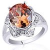 Flower Edge Women 925 Sterling Silver Ring With 10X12Mm Oval Shape Zircon