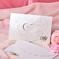 Flower Heart Design Wedding Invitation - Set of 50