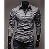 Fold Decorated Pure Color Shirt