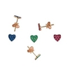 French Sweet Romantic Blue Red Green Heart-shaped Small Earrings Women