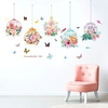 Fresh Flowers Birdcage Butterfly Bedroom Sofa Living Room Background Decoration Can Be Removed Paste Lightinthebox