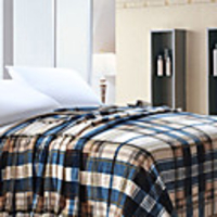 Gentleman Checked Pattern Polyester Flannel Blanket