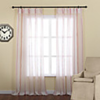 Girls Colorful Striped Jacquard Sheer Curtain Panel