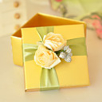 Gold Square Favor Box (Set of 12)