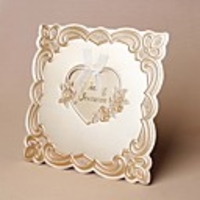 Gorgeoue Gold Wedding Invitation With Bow - Set of 50 (More Colors)
