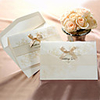 Graceful Champagne Folded Invitation With Bow (Set of 50)