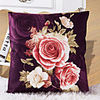 Graceful Rose Pattern Red Decorative Pillow With Insert
