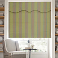 Graceful Striped Jacquard Cotton Roman Shade With Valance