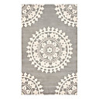 Graceful Wool Tufted Area Rug With Floral Pattern 5