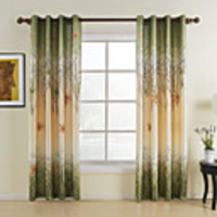 Green Maple Leaf Energy Saving Curtain Panel