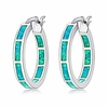 green opal huggie hoops sterling silver plated hypoallergenic earrings for women girls with sensitive ears fashion hoop earrings Lightinthebox