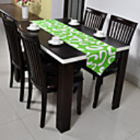 Green Pattern Print Thicken Cotton Table Runner