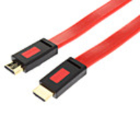 HDMI 1.4 Flat Data Connection Cable (RedBlack,  2M)