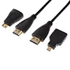 HDMI 1.4V Cable Support 3D With Mini HDMI Adapter for Smart LED HDTV,  Apple TV,  Blu-Ray DVD (1 m)