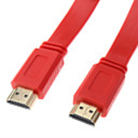 HDMI V1.4 M/M Flat Cable for Smart LED HDTV,  APPLE TV,  Blu-Ray DVD,  XBOX 360 and More (5 m,  Red)