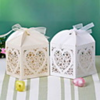 Heart Design Laser Cut Box(More Colors)-Set of 12