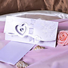 Heart Design Wedding Invitation With Ribbon/Rhinestone- Set of 50