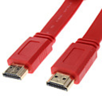 High Speed Gold-plated HDMI Flat Cable for Smart LED HDTV,  APPLE TV,  Blu-Ray DVD,  XBOX 360 and More (1.5M,  Red)