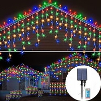 Icicle String Lights Christmas Twinkle Fairy Curtain Light 5x0.8m 256LEDs Solar Outdoor Garland String for Party Wedding Bedroom New Year Decoration Lightinthebox