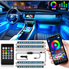 Interior Car Lights Car LED Strip Lights 2-in-1 Design 4pcs 48 LED Remote and APP Controller Lighting Kits Waterproof Multi DIY Color Music Car Lighting with Car Charger and DC 12V Lightinthebox