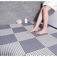 Interlocking Rubber Floor Tiles with Drain Holes DIY Size Bathroom Shower Toilet Floor Tiles Mat Interlocking Massage Soft Cushion Floor Tiles for Indoor/Outdoor Lightinthebox