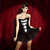 Jacquard And Satin Side Zipper Closure Coreset Shapewear With Feather