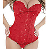 Jacquard Cotton Front Busk Closure Plastic Boning Corset Shapewear With T-strap