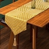 Jacquard Table Flag Satin Large Back Word Pattern Tea Mat Modern Simple Style Jacquard Two-color Ribbon Tassel Table Flag Tea Mat Lightinthebox