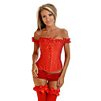 Jacquard Zipper And Lace-up Plastic Boning Corset Shapewear