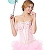 Jacquard Zipper Corset Shapewear With Pearl Chain