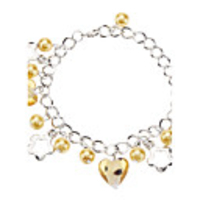 Just Follow Your Heart Coloured Glaze with Glass Bead Bracelet