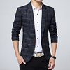 Khaki / Navy Blue / Gray Plaid / Check Regular Fit Wool / Polyester Men