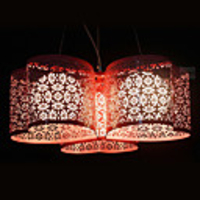Korean Style 3 Lights Flush Mount In Hollow Design
