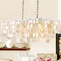 Korean Style Chic 3 Light Pendant In Shell Shade