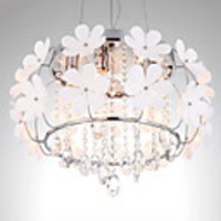 Korean-Style Pastoral 5 Light Pendant Decorated with Flower