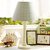 Korean Style Rural Table Lamp In Grid Shade
