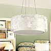 Korean Style Rustic 3 Light Pendant With Hollow Shape Flower Pattern